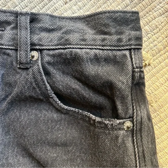 PULL & BEAR Black Distressed Frayed Denim Shorts - Picture 4 of 8